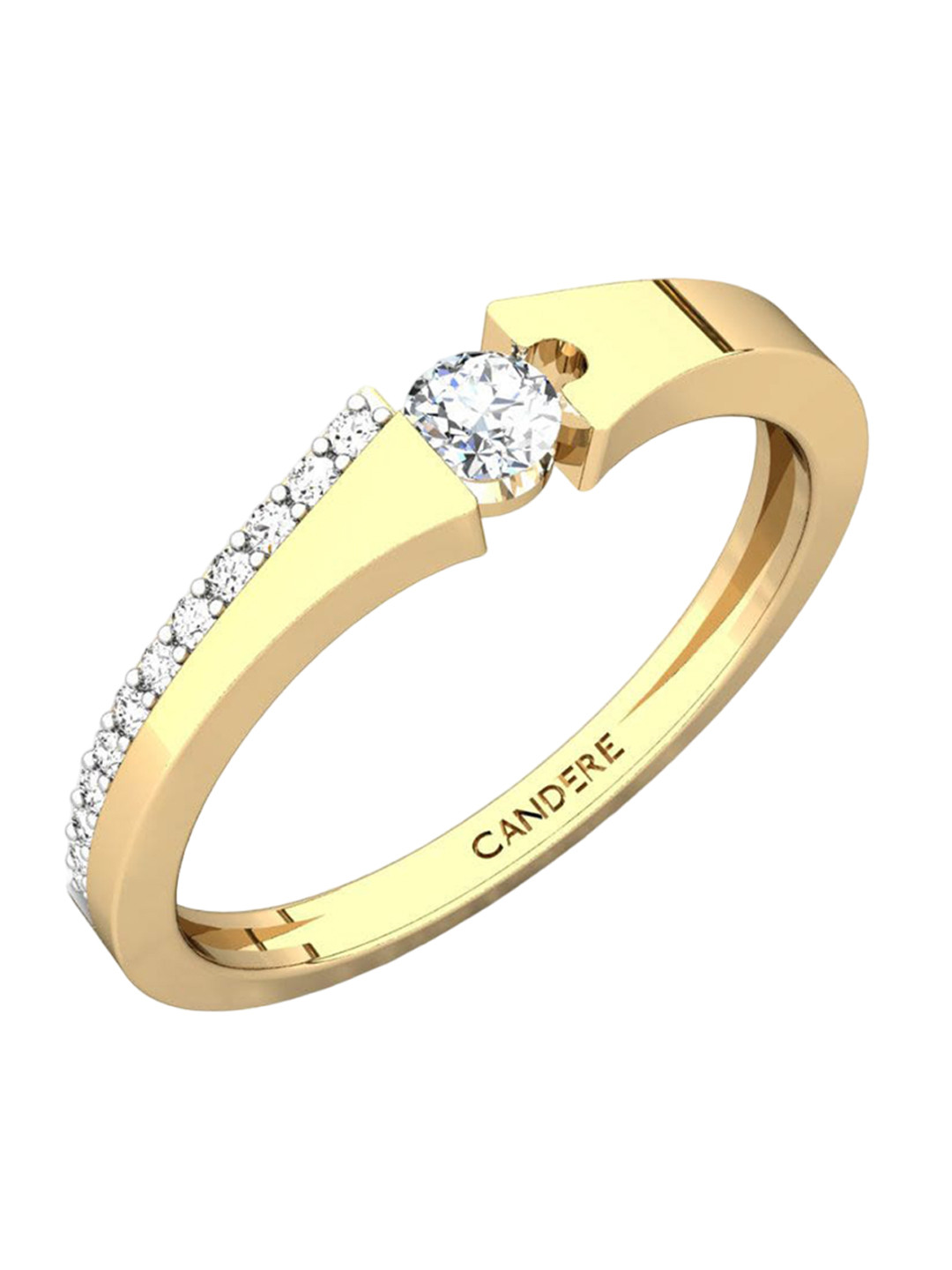 

CANDERE A KALYAN JEWELLERS COMPANY BIS Hallmark 14KT Gold Diamond Finger Ring-1.9gm