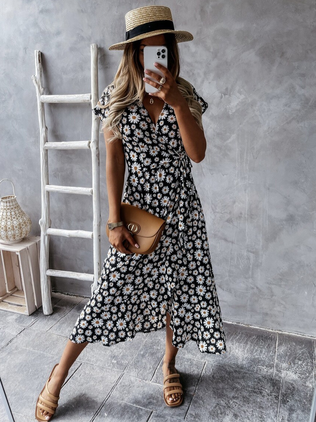 

StyleCast Black Floral Print A-Line Dress