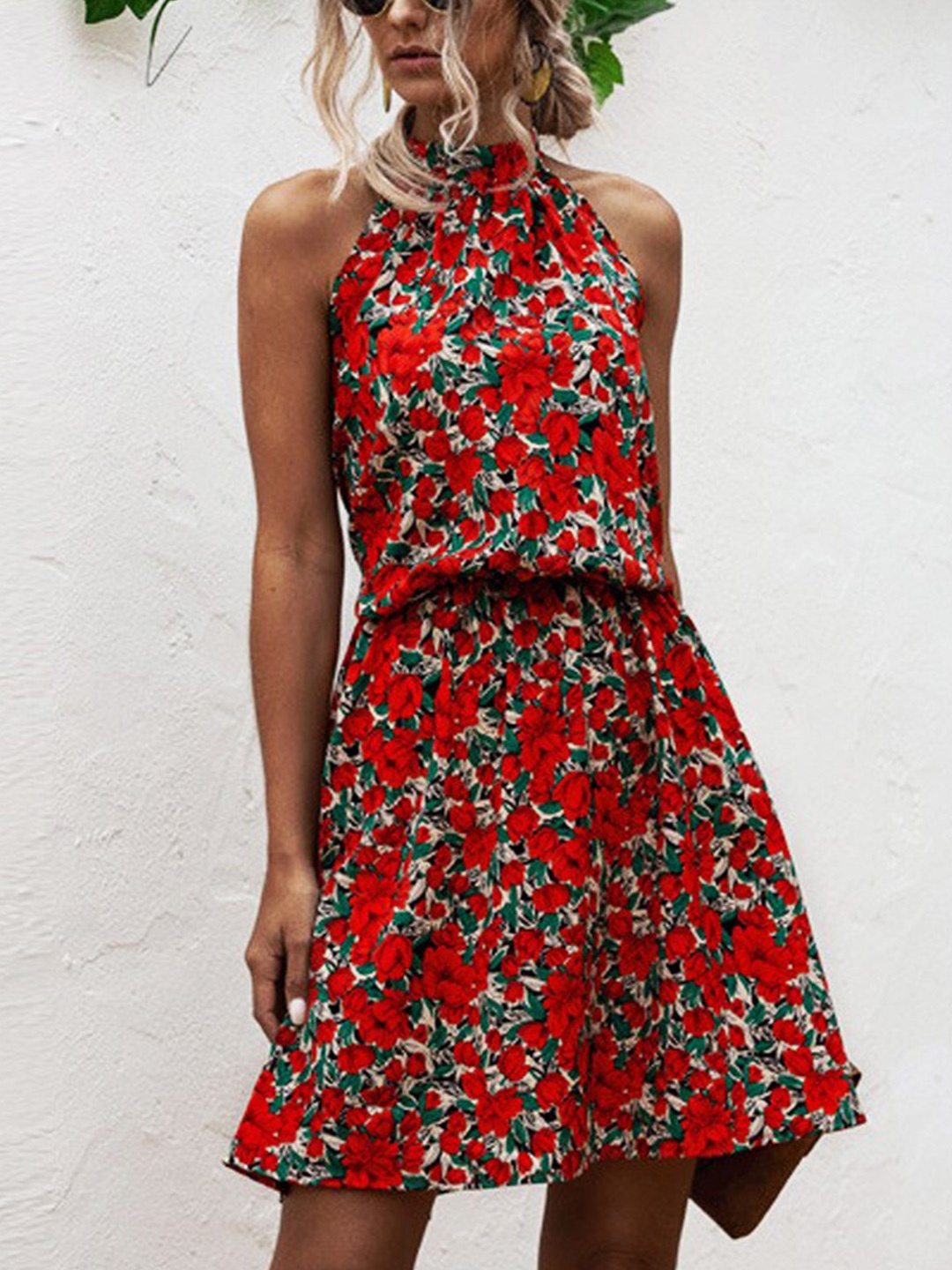 

StyleCast Red Floral Print A-Line Dress