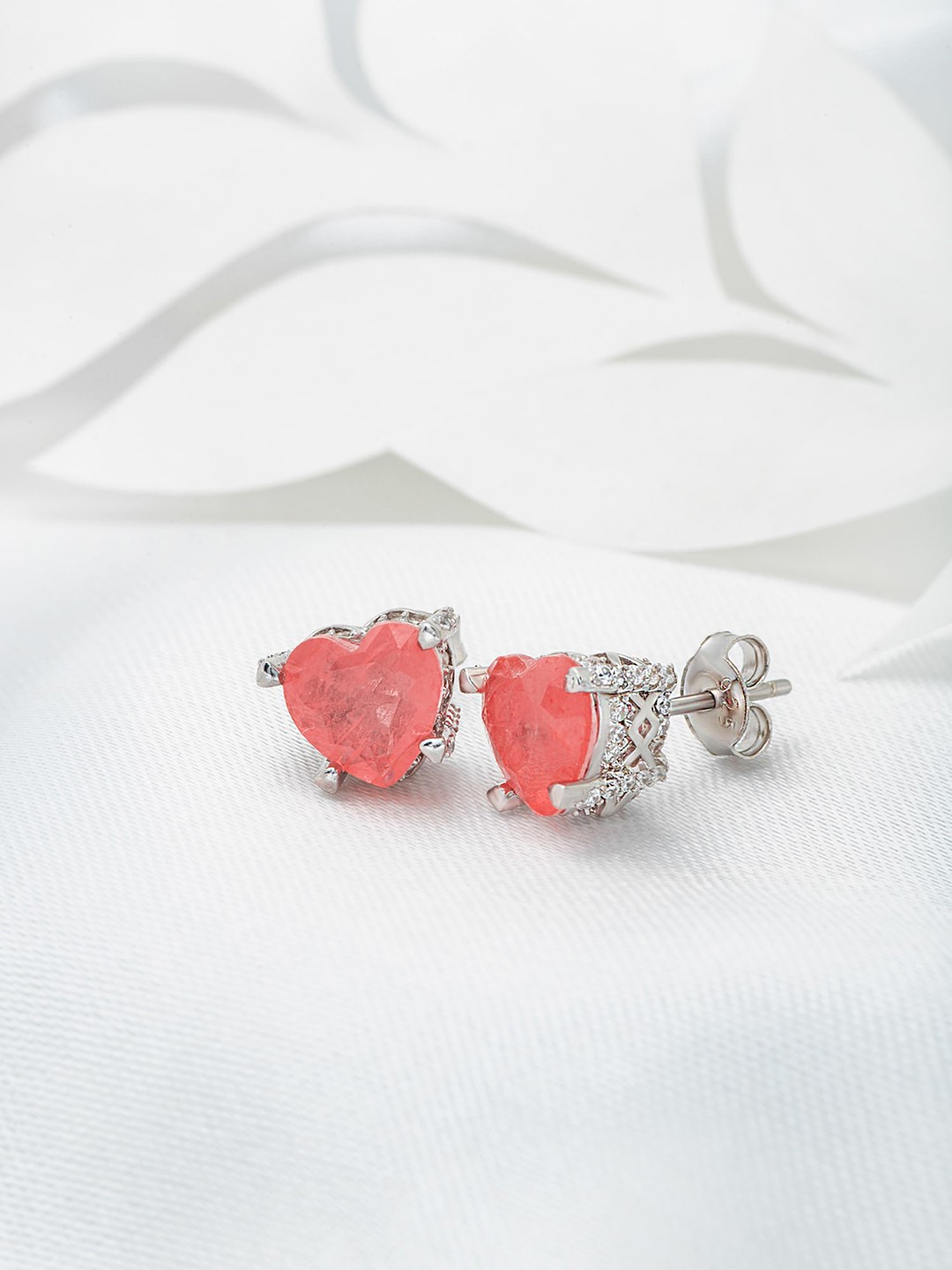 

SILBERRY 925 Sterling Silver Rhodium-Plated Contemporary Studs Earrings