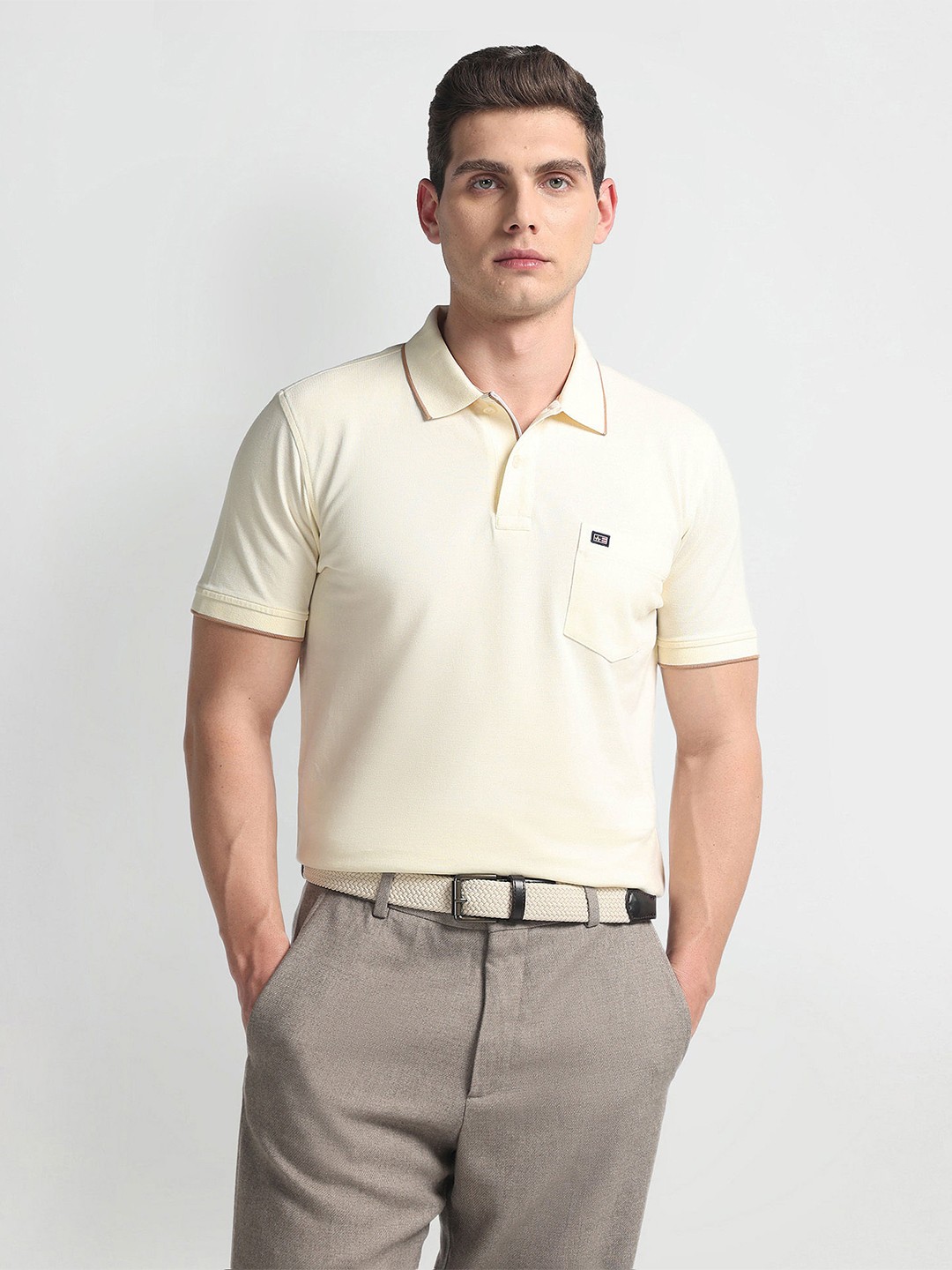 

Arrow Sport Polo Collar Pure Cotton T-Shirt, White