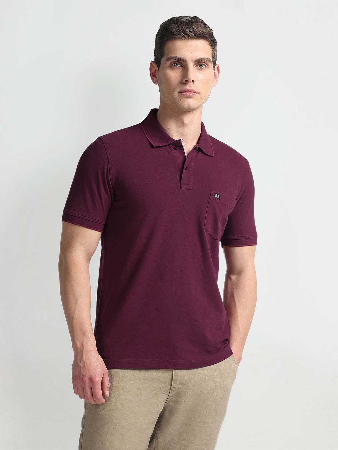 

Arrow Sport Polo Collar Pure Cotton T-Shirt, Red