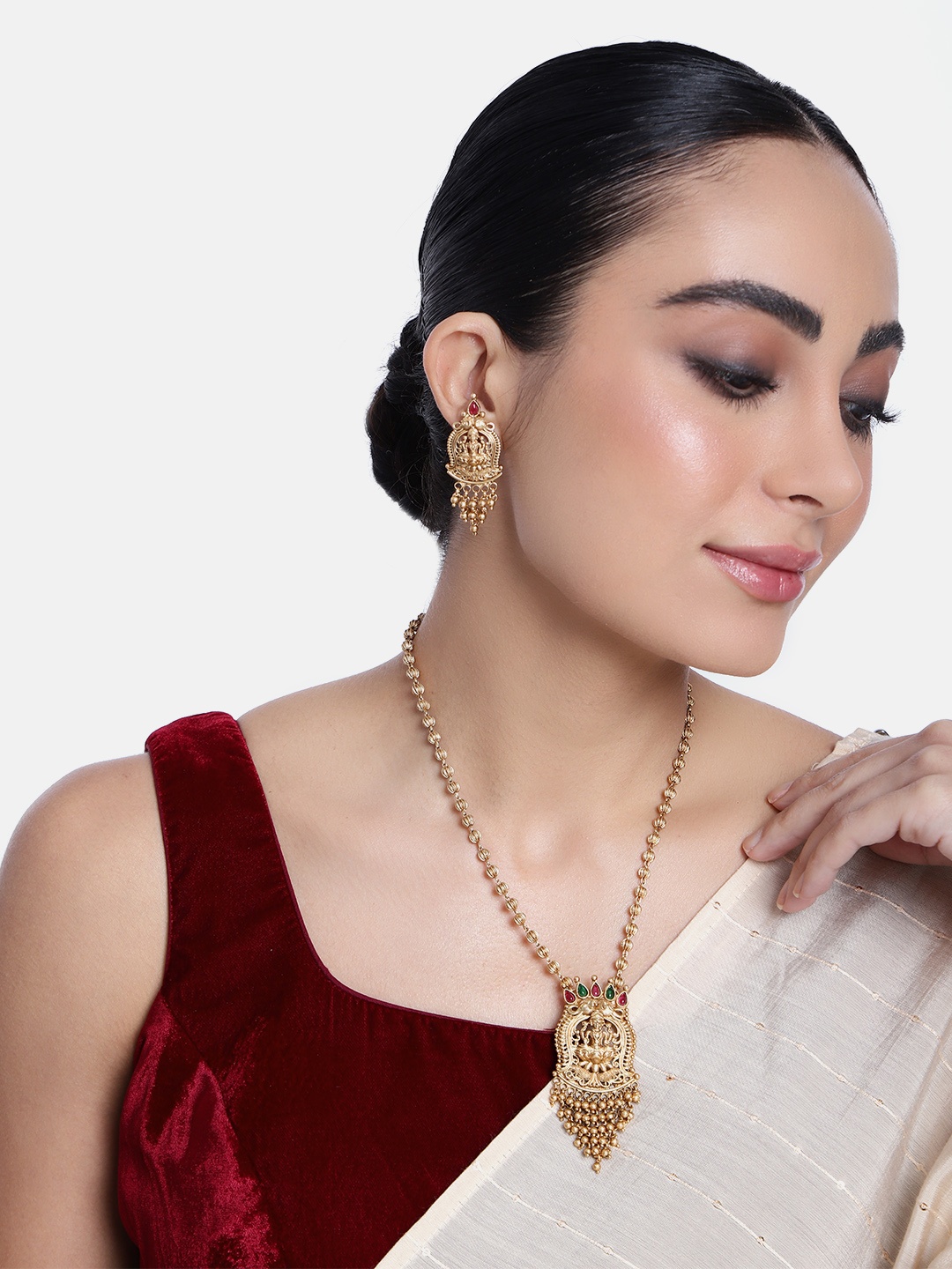 

GRIIHAM Gold-Plated CZ-Studded Jewellery Set
