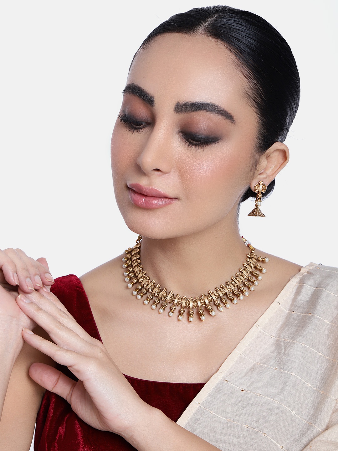 

GRIIHAM Gold-Plated CZ-Studded Jewellery Set