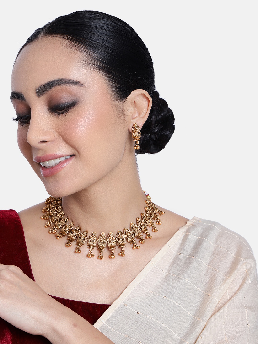 

GRIIHAM Gold-Plated AD-Studded Jewellery Set