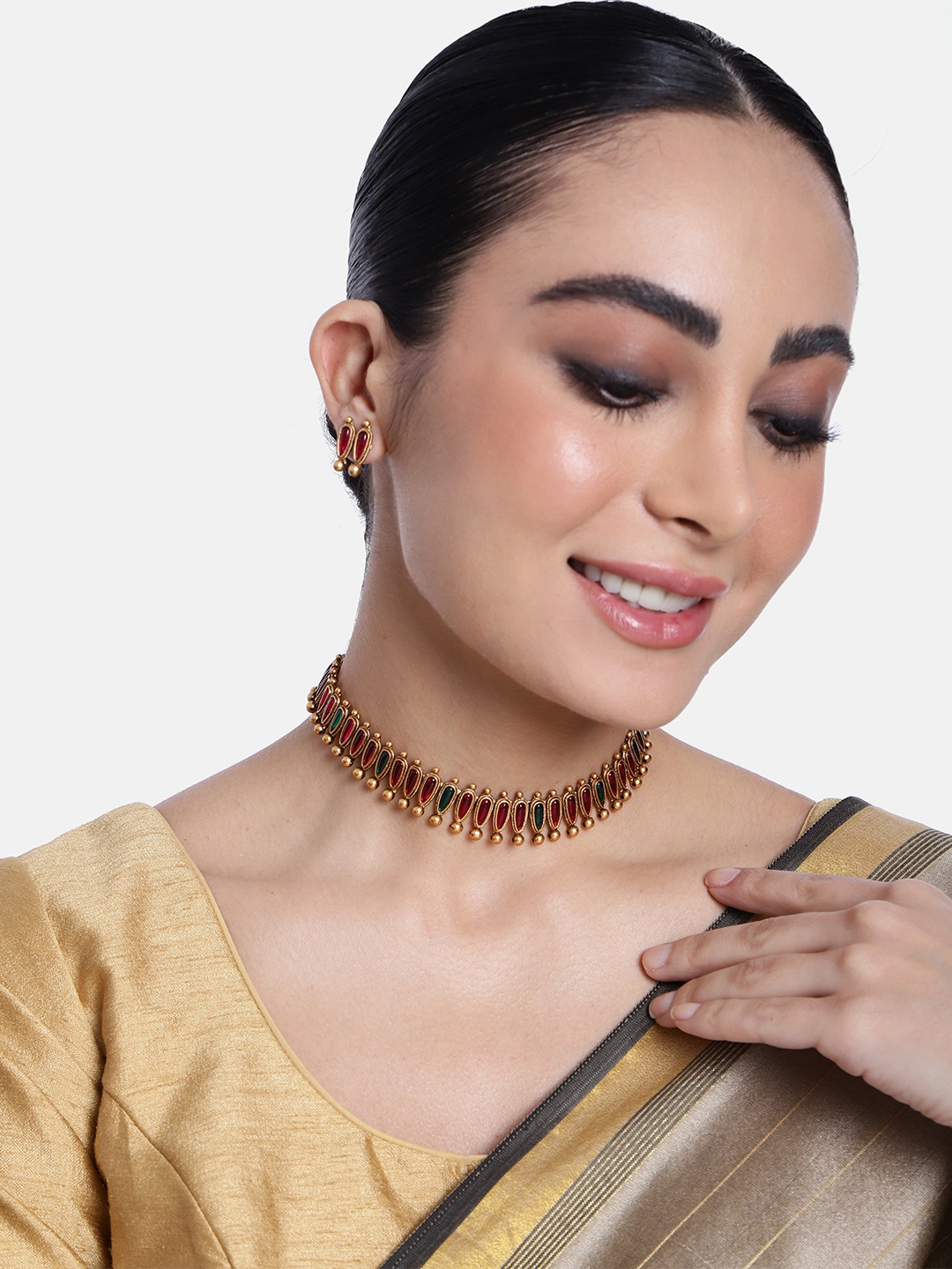 

GRIIHAM Gold-Plated AD-Studded Jewellery Set, Multi