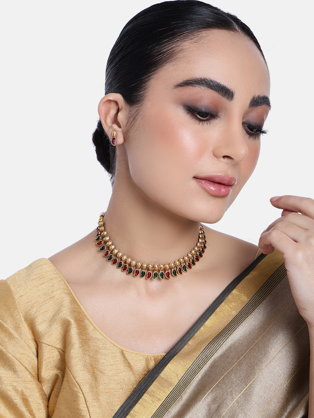 

GRIIHAM Gold-Plated AD-Studded Jewellery Set, Multi