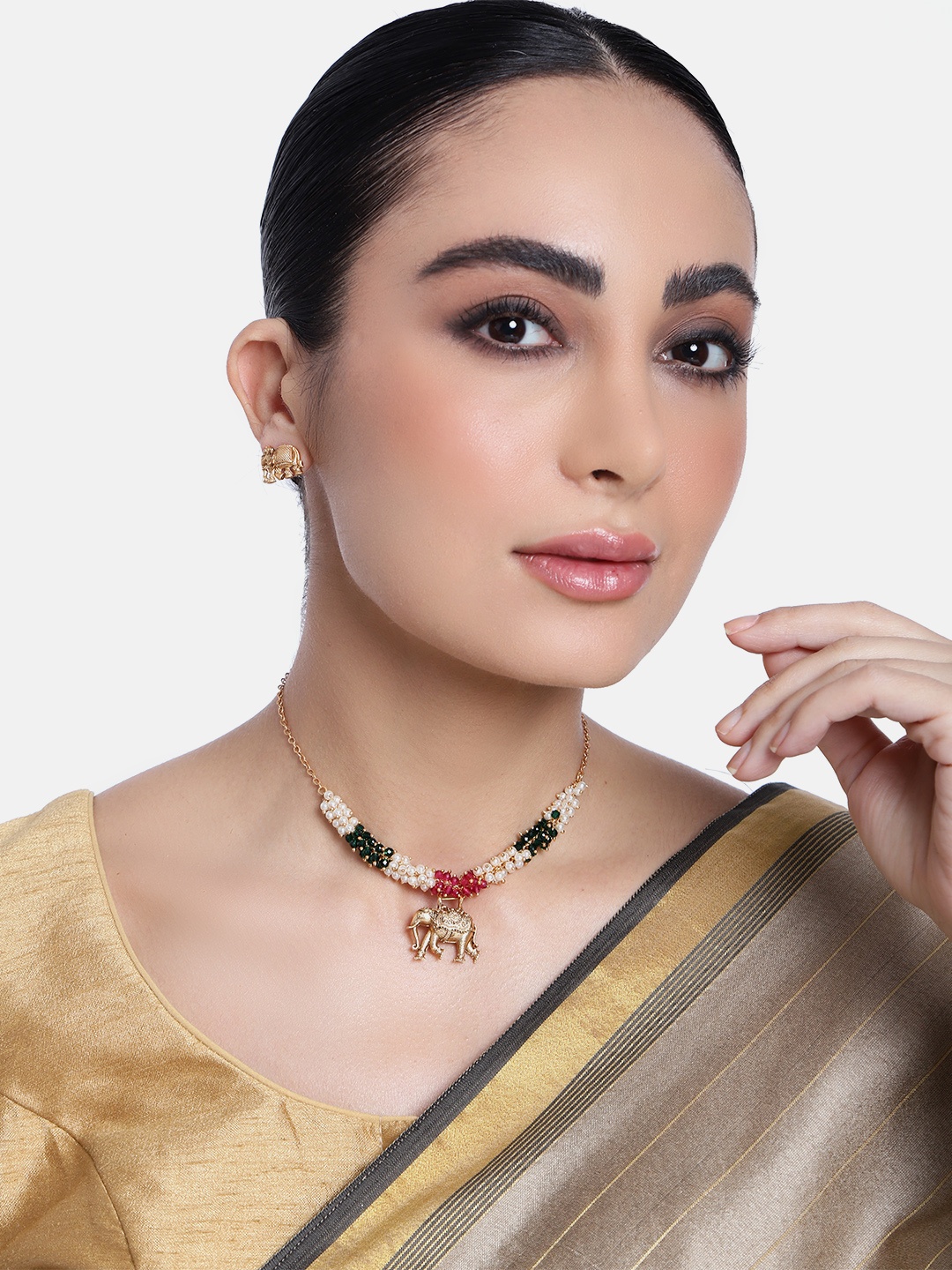 

GRIIHAM Gold-Plated AD-Studded Jewellery Set, Multi