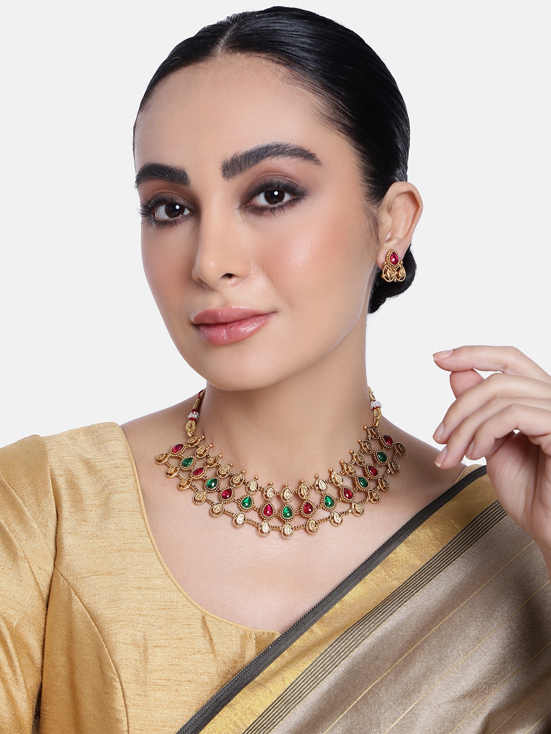 

GRIIHAM Gold-Plated CZ-Studded Jewellery Set, Multi