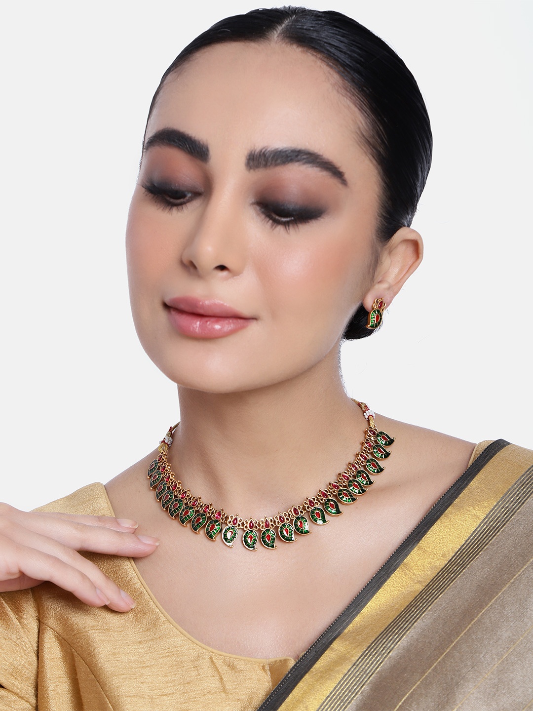 

GRIIHAM Gold-Plated AD-Studded Jewellery Set, Multi