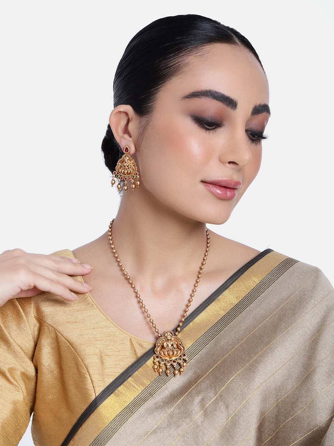 

GRIIHAM Gold-Plated AD-Studded Jewellery Set, Multi