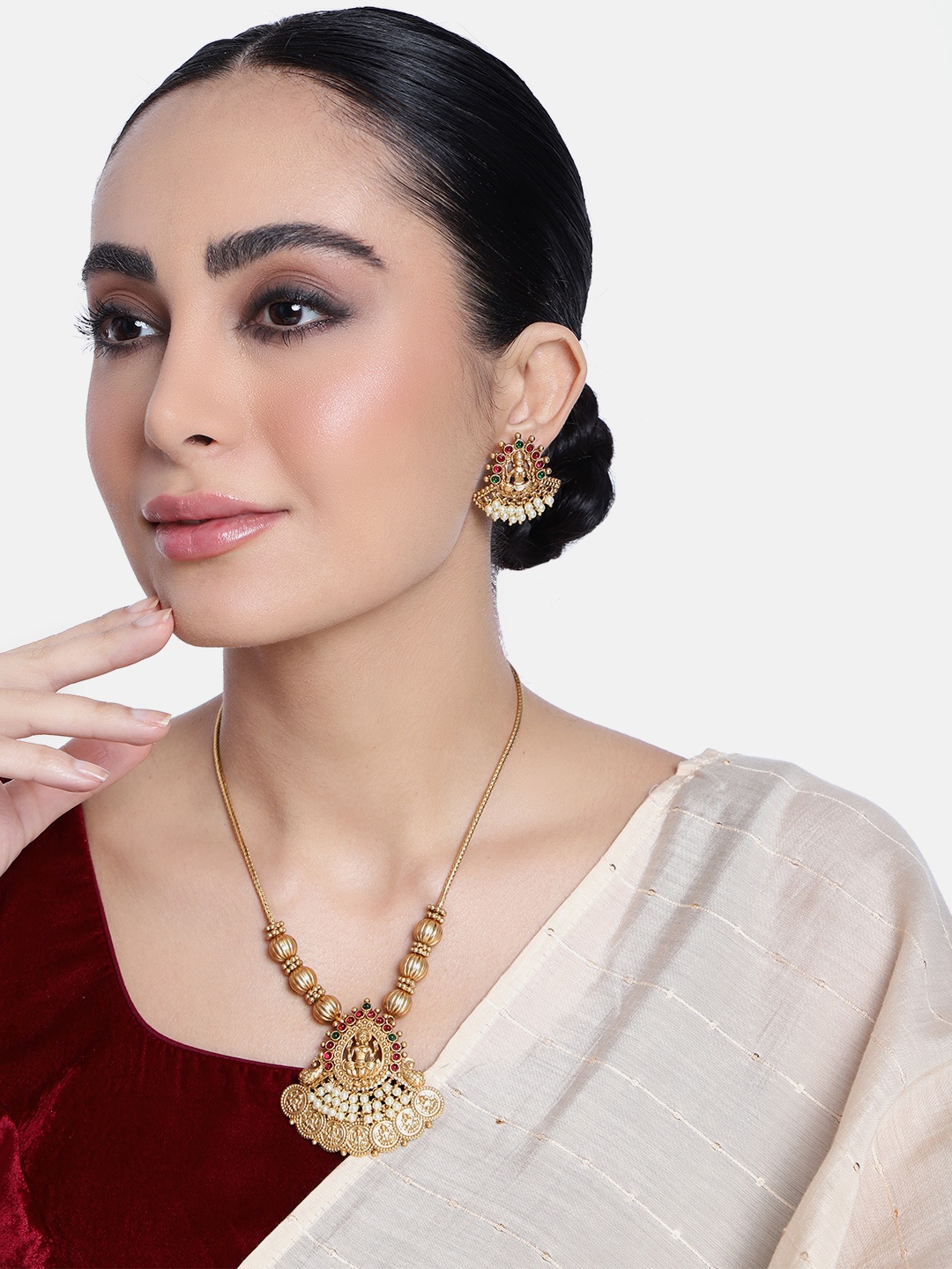 

GRIIHAM Gold-Plated CZ-Studded Jewellery Set