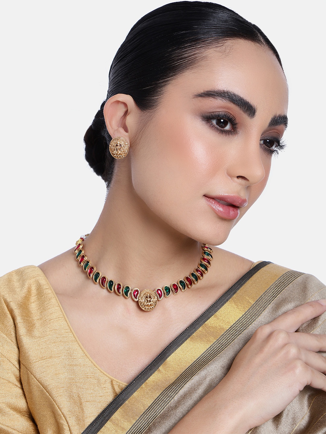 

GRIIHAM Gold-Plated AD-Studded Jewellery Set, Multi