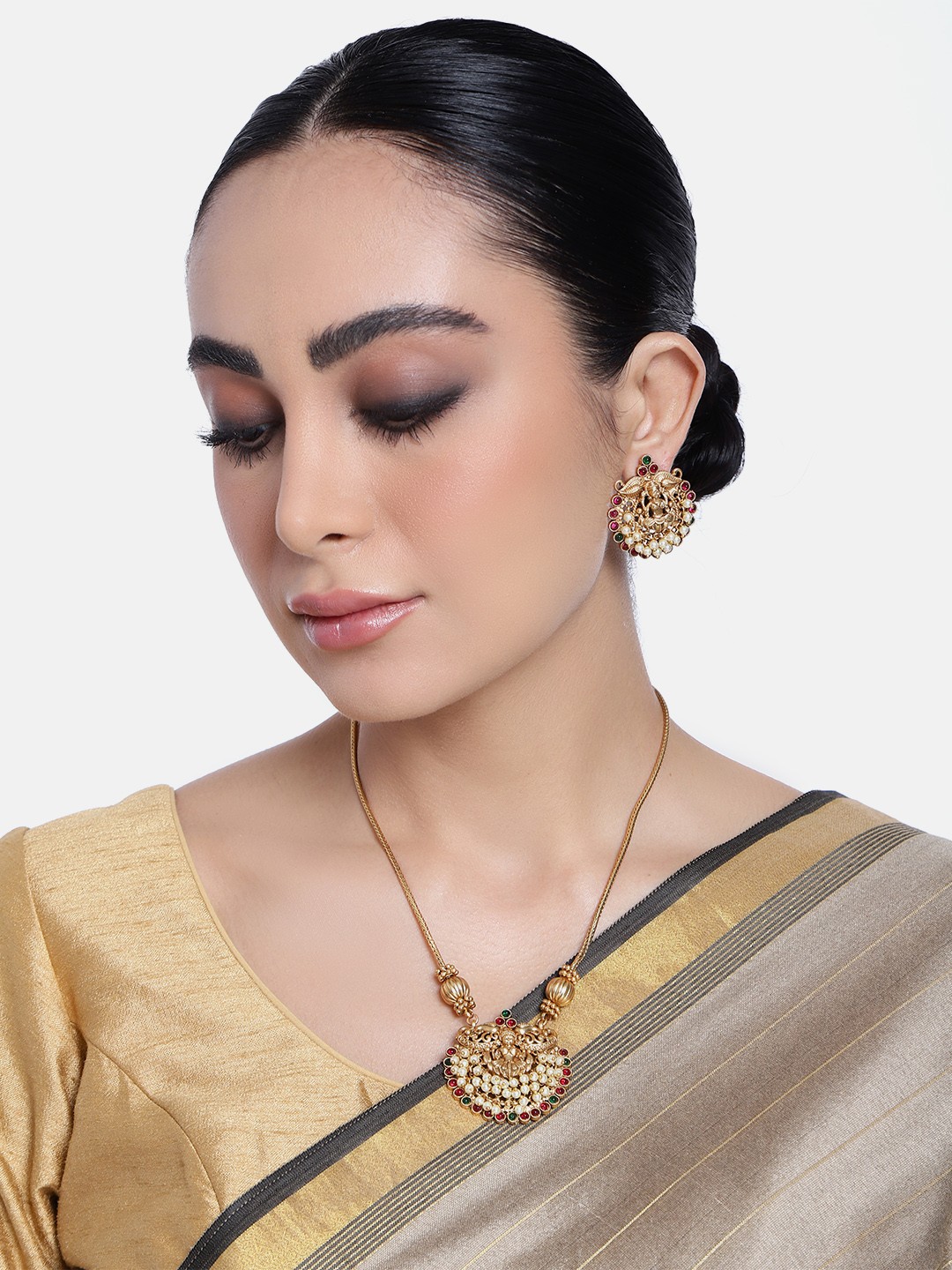 

GRIIHAM Gold-Plated CZ-Studded Jewellery Set
