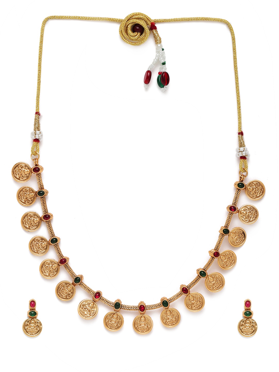 

GRIIHAM Gold-Plated AD-Studded Jewellery Set