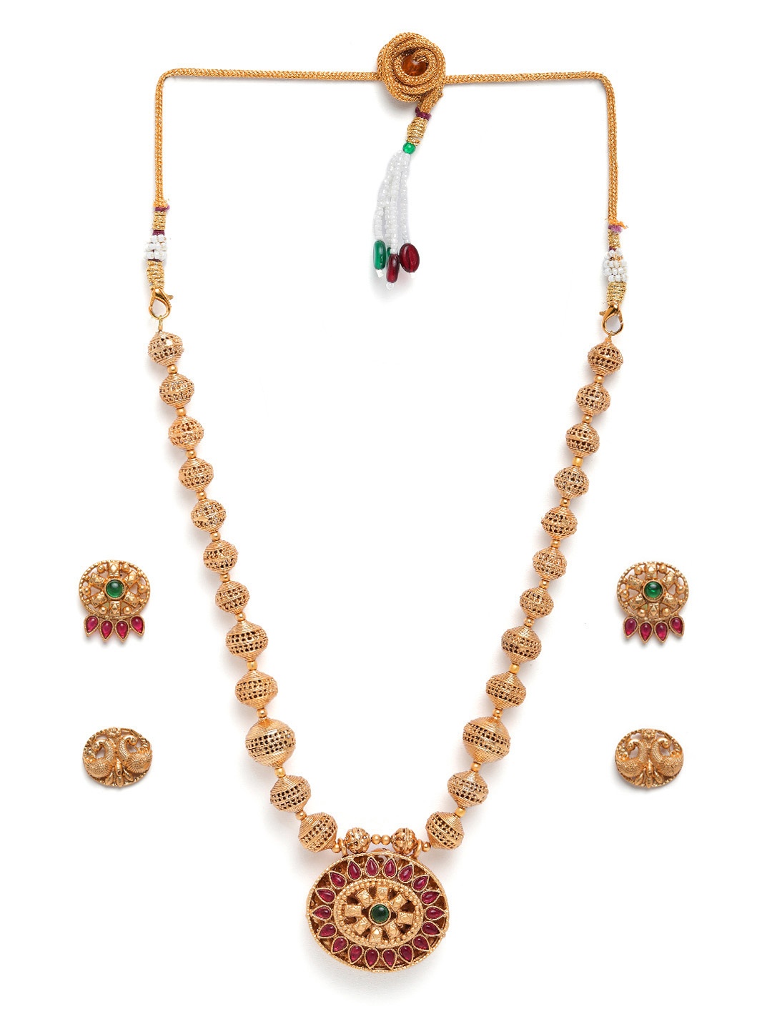 

GRIIHAM Set of 2 Gold-Plated CZ-Studded Jewellery Set, Multi