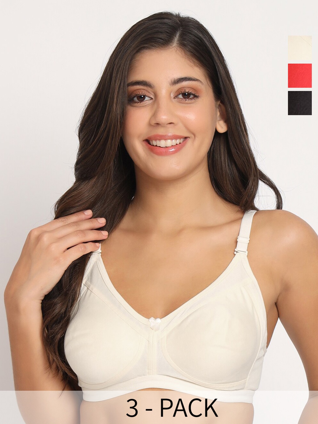 

Docare Pack Of 3 Full Coverage Bra All Day Comfort, White