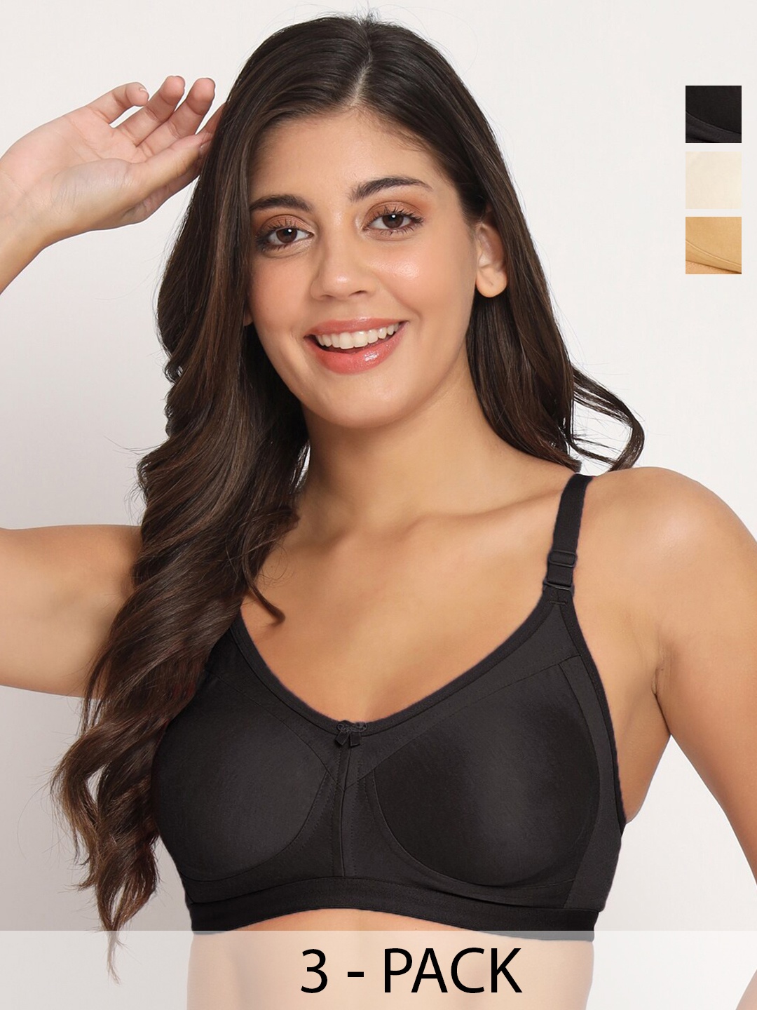 

Docare Pack Of 3 Full Coverage Bra All Day Comfort, White