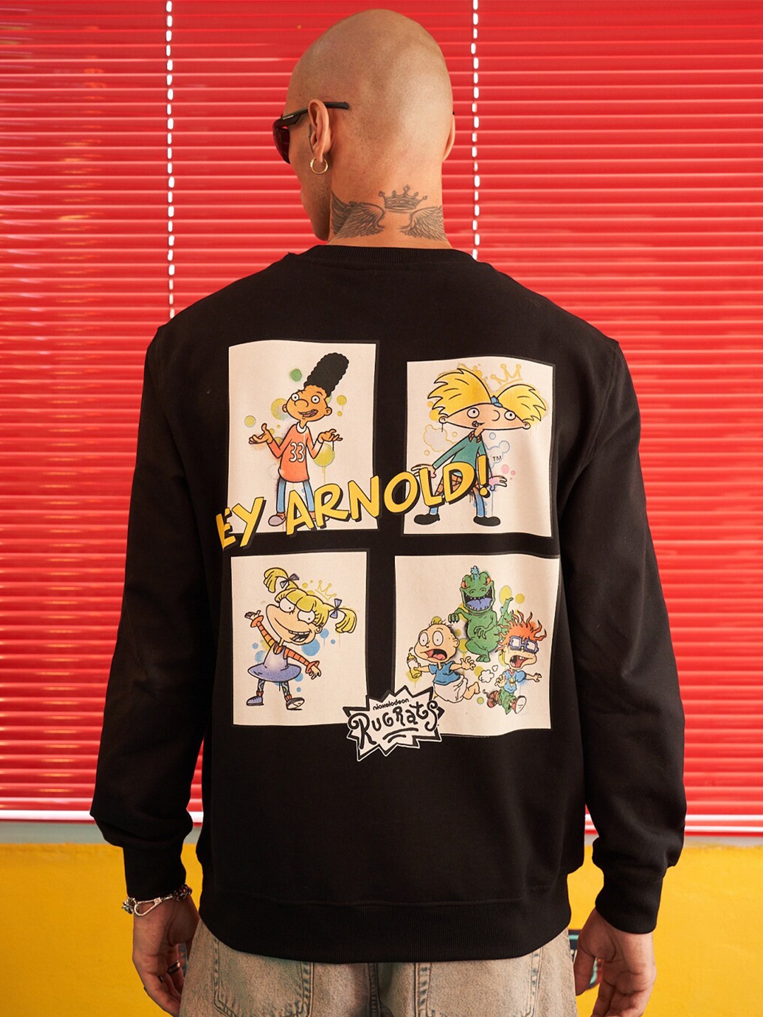 

Bonkers Corner Black Typography Printed Drop-Shoulder Sleeves Cotton Sweatshirt