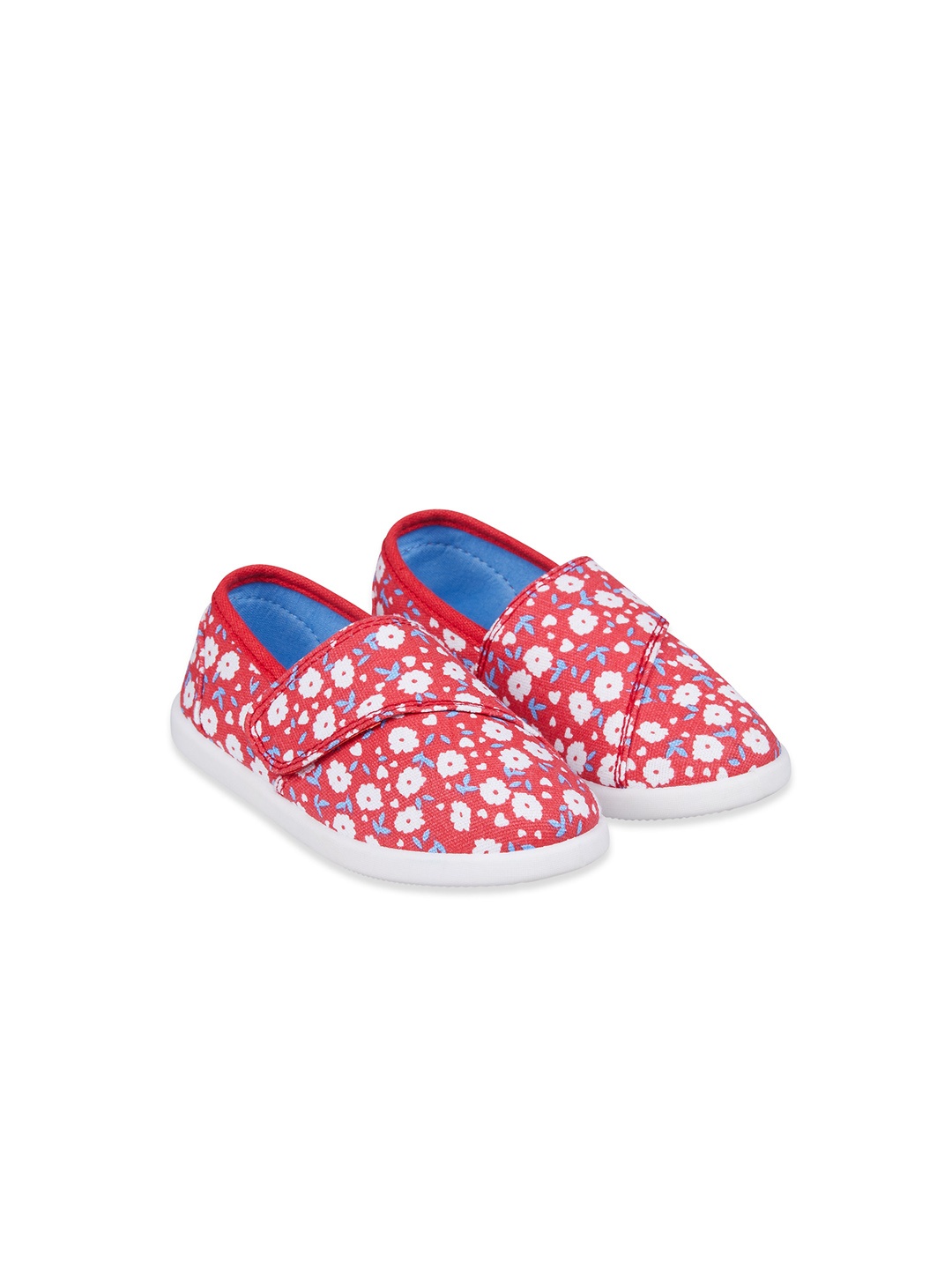 

mothercare Girls Printed Canvas Velcro Sneakers, Red