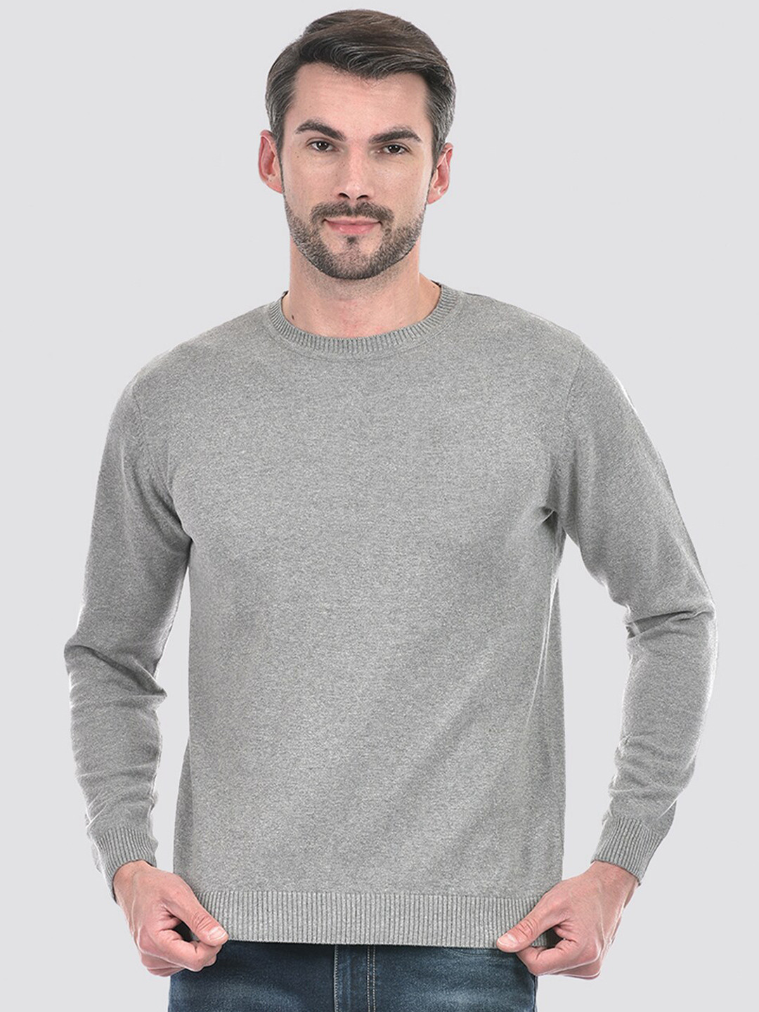 

Integriti Round Neck Pure Cotton Pullover, Grey