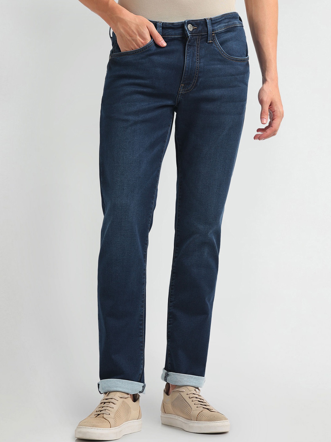 

Arrow Sport Men Slim Fit Mid Rise Clean Look Stretchable Jeans, Blue