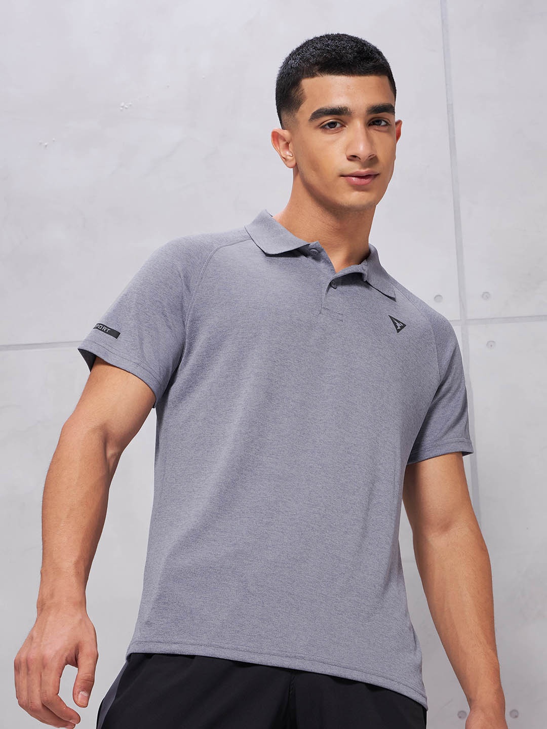 

Technosport SS'24 Polo Collar Raglan Sleeves Antimicrobial Slim Fit T-shirt, Purple