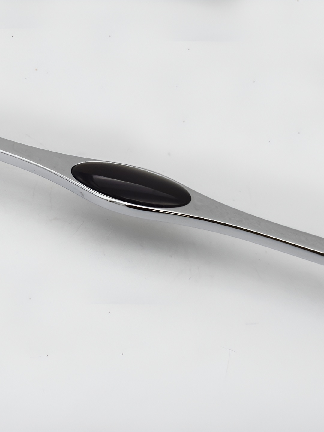 Rab Silver Toned & Black Glossy Finish Zinc Drawer Handle