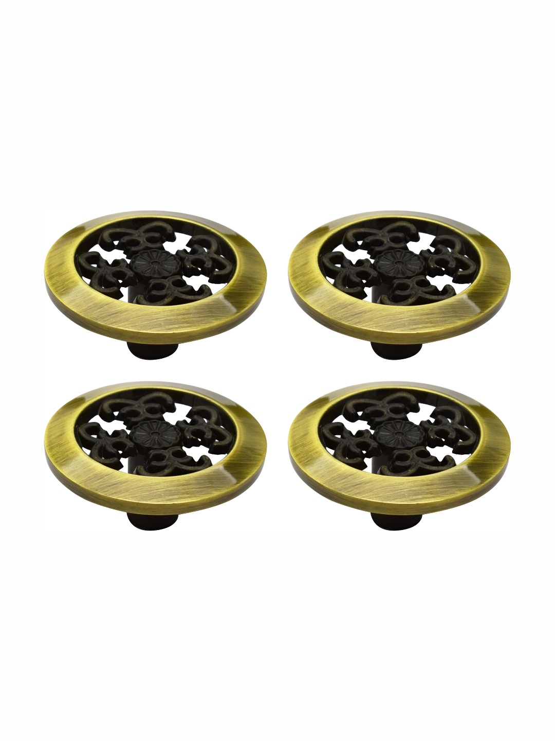 

Rab Black 4 Pieces Matte Finish Zinc Cabinet Or Drawer Handles, Gold