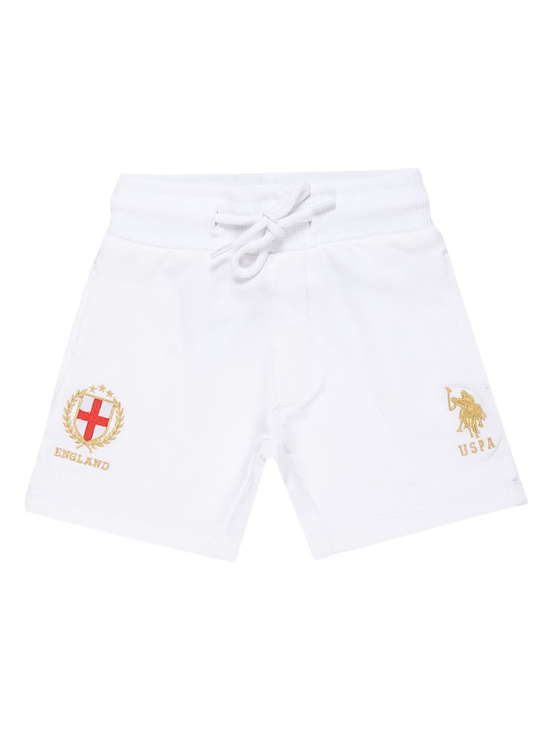

U.S. Polo Assn. Kids Boys Embroidered Detail Mid-Rise Shorts, White