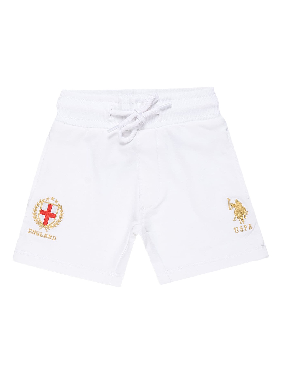 

U.S. Polo Assn. Kids Boys Embroidered Detail Mid-Rise Shorts, White