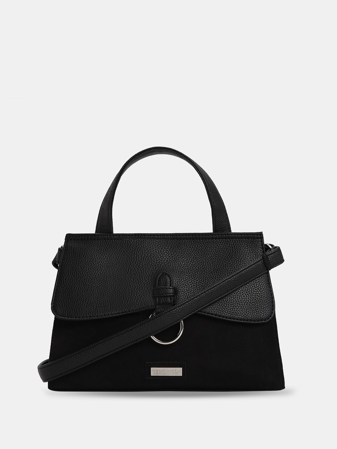 

Vero Moda Textured Structured Handheld Bag, Black
