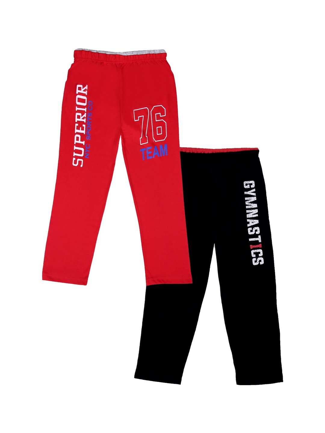 

Fashionable Kids Pack Of 2 Printed Cotton Lounge Pants, Red