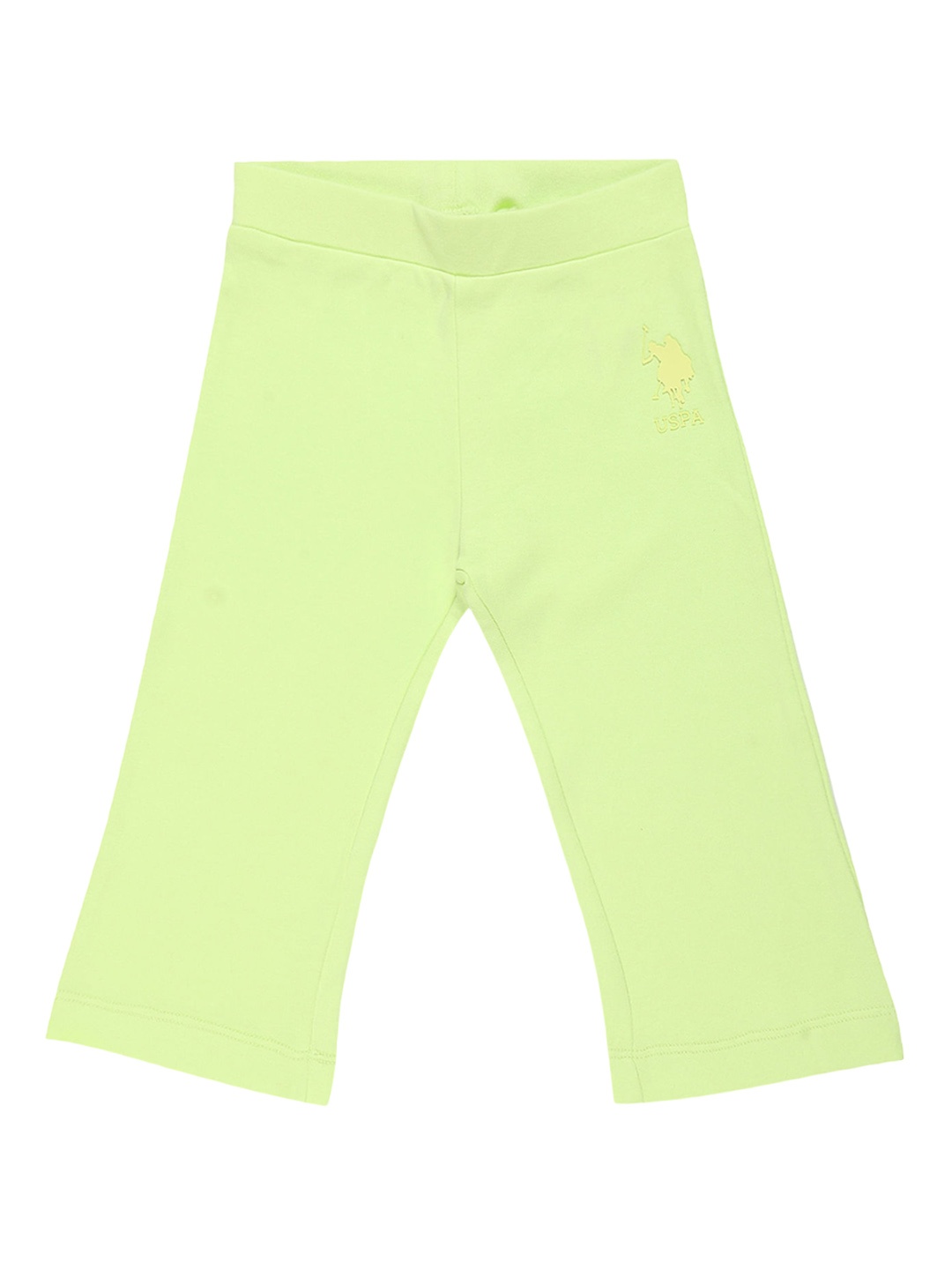 

U.S. Polo Assn. Kids Girls Mid Rise Pure Cotton Track Pants, Green