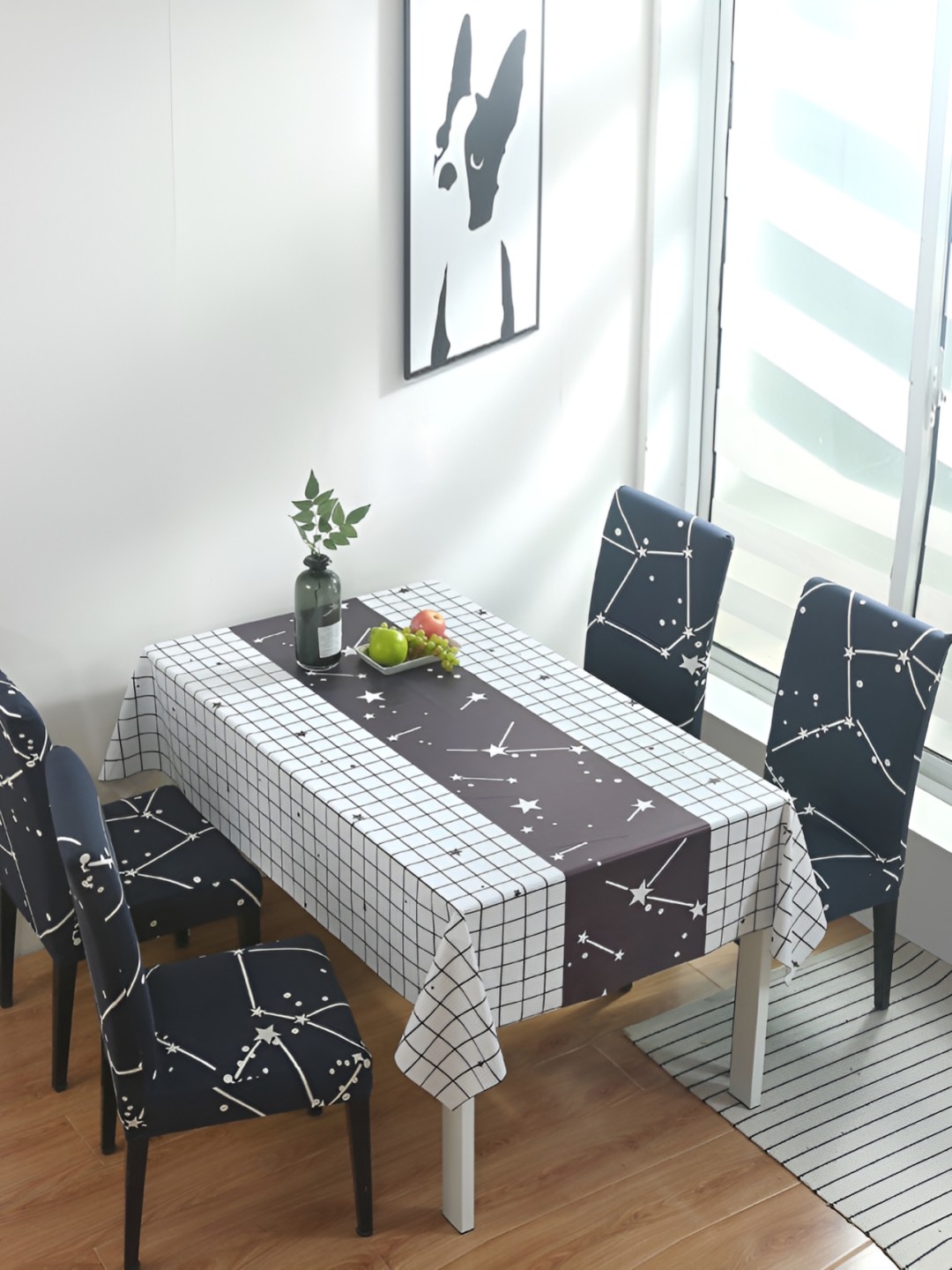 

Mac Lawrence Blue Geometric Printed Waterproof 4-Seater Table Cover