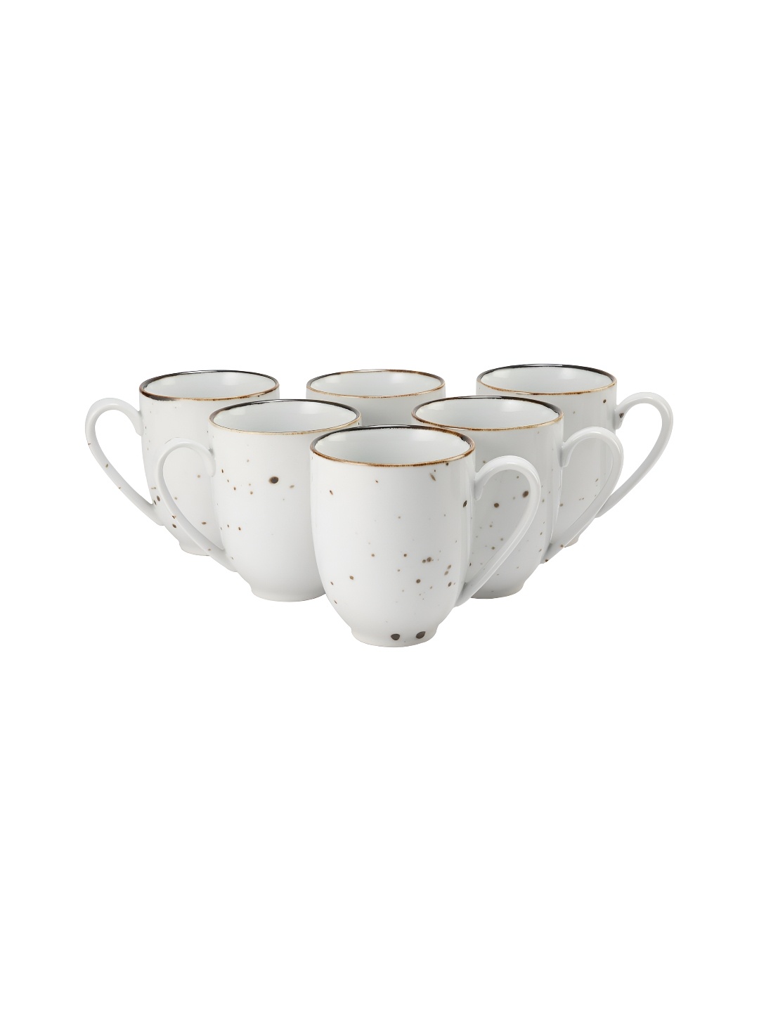 

Hitkari 3 Pieces Printed Porcelain Coffee Mugs, White