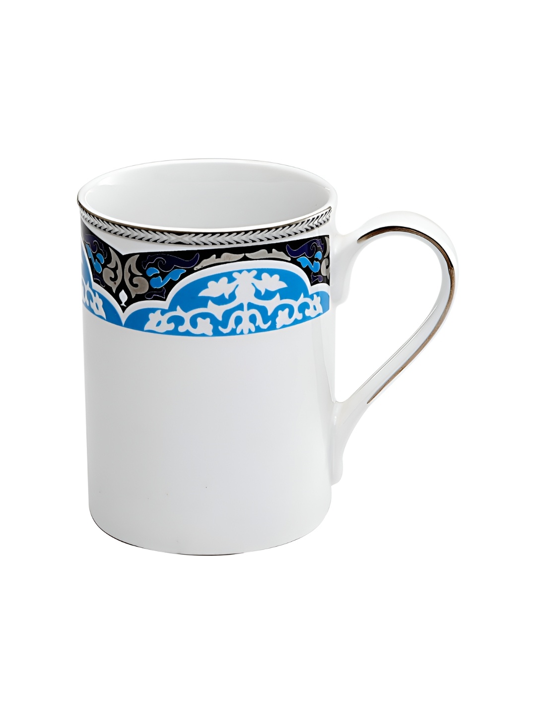 

Hitkari White & Blue Ethnic Motifs Printed Glossy Mug