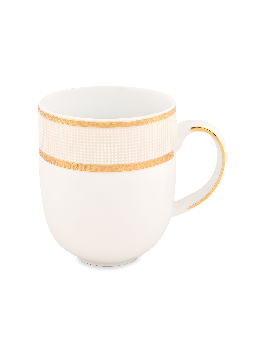 

Hitkari White & Brown 2 Pieces Glossy Mugs