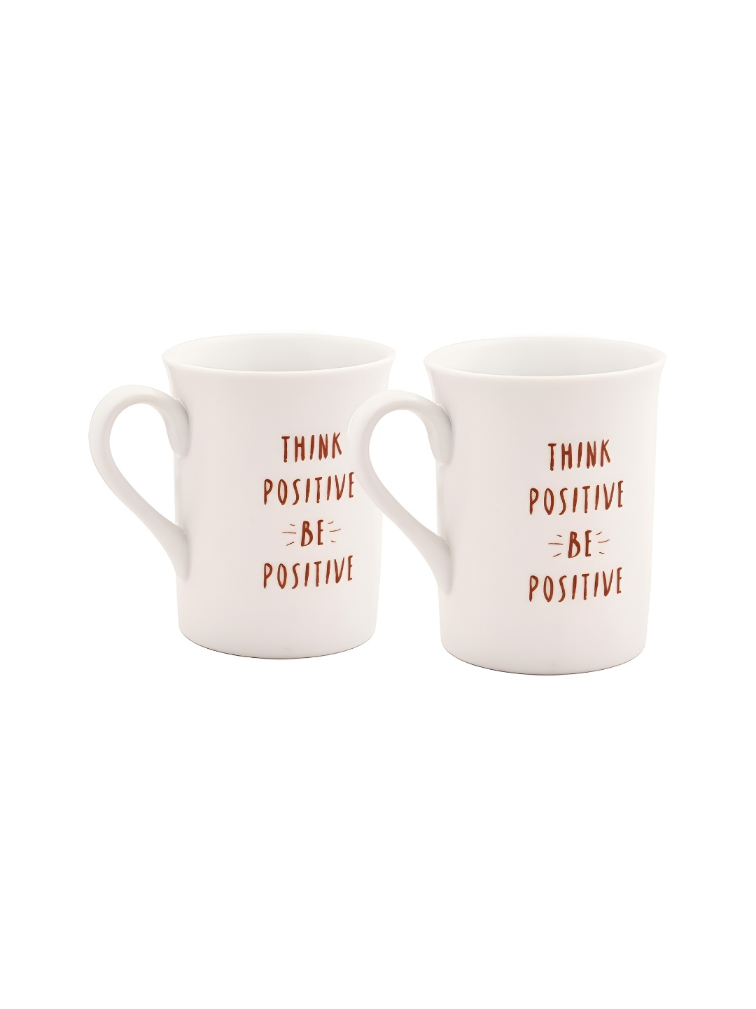 

Hitkari White & Brown 2 Pieces Text or Slogans Printed Glossy Mugs
