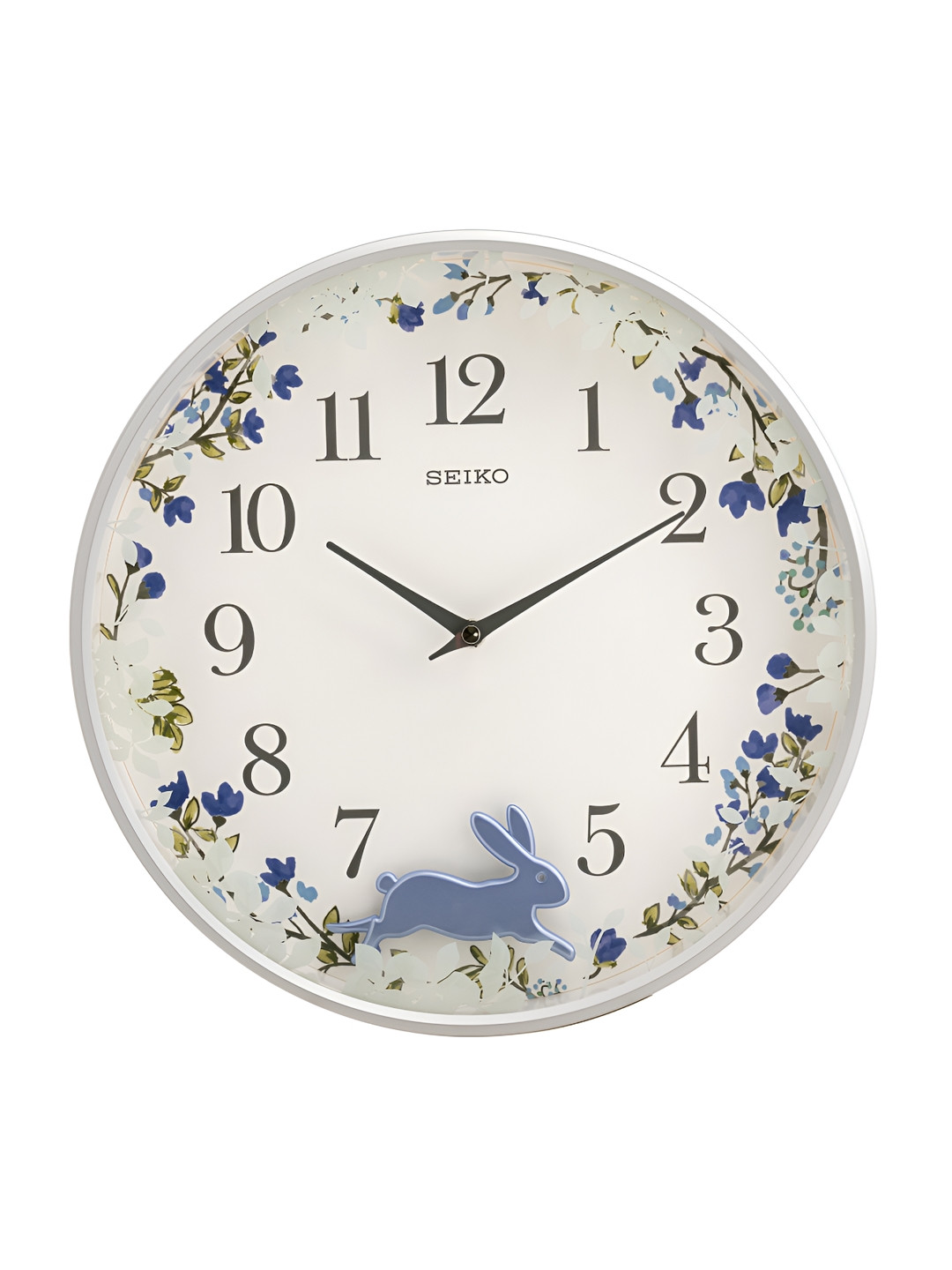 

SEIKO Blue & White Printed Contemporary Round Wall Clock