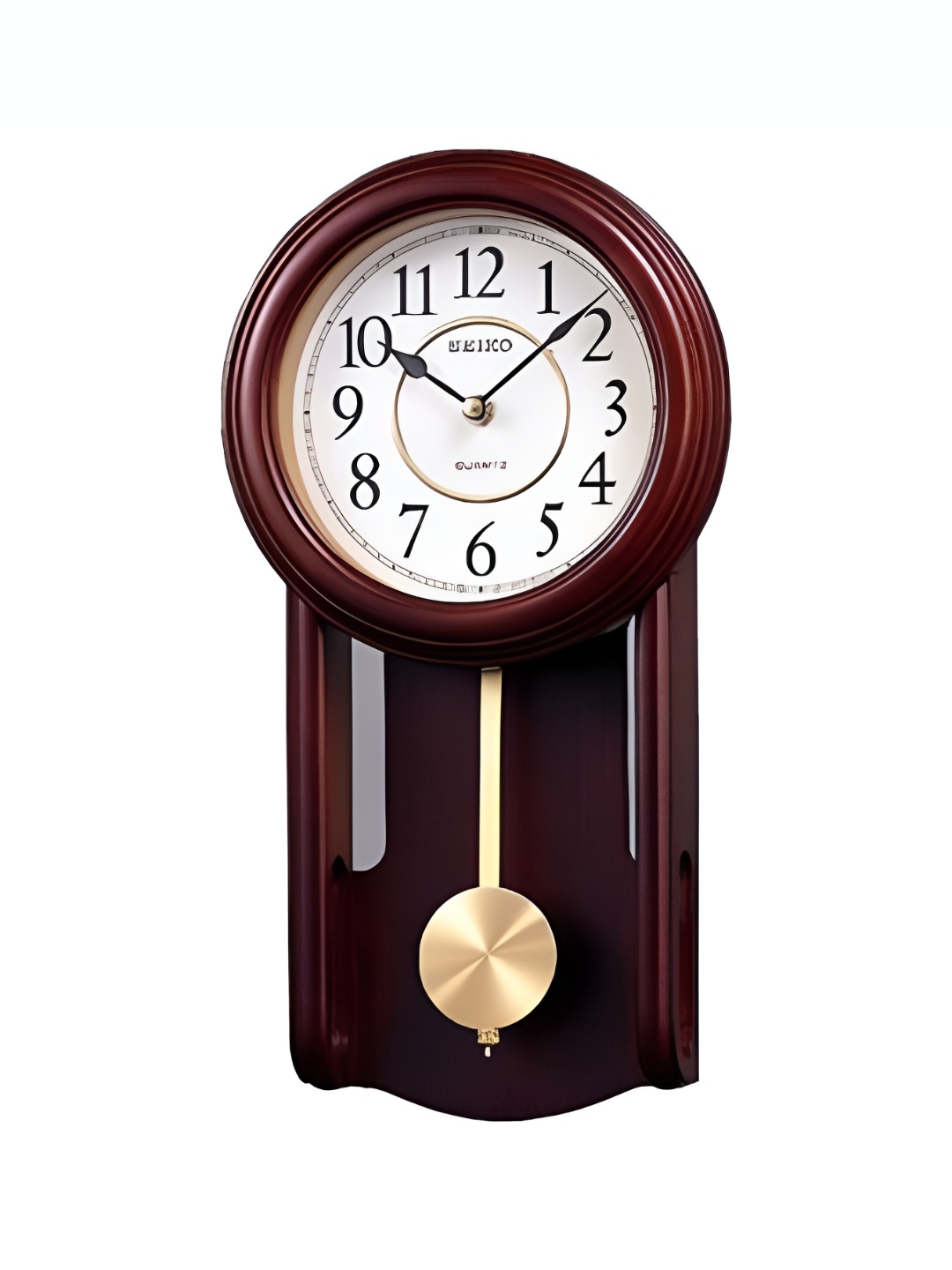 

SEIKO Brown & White Printed Abstract Contemporary Wooden Pendulum Wall Clock