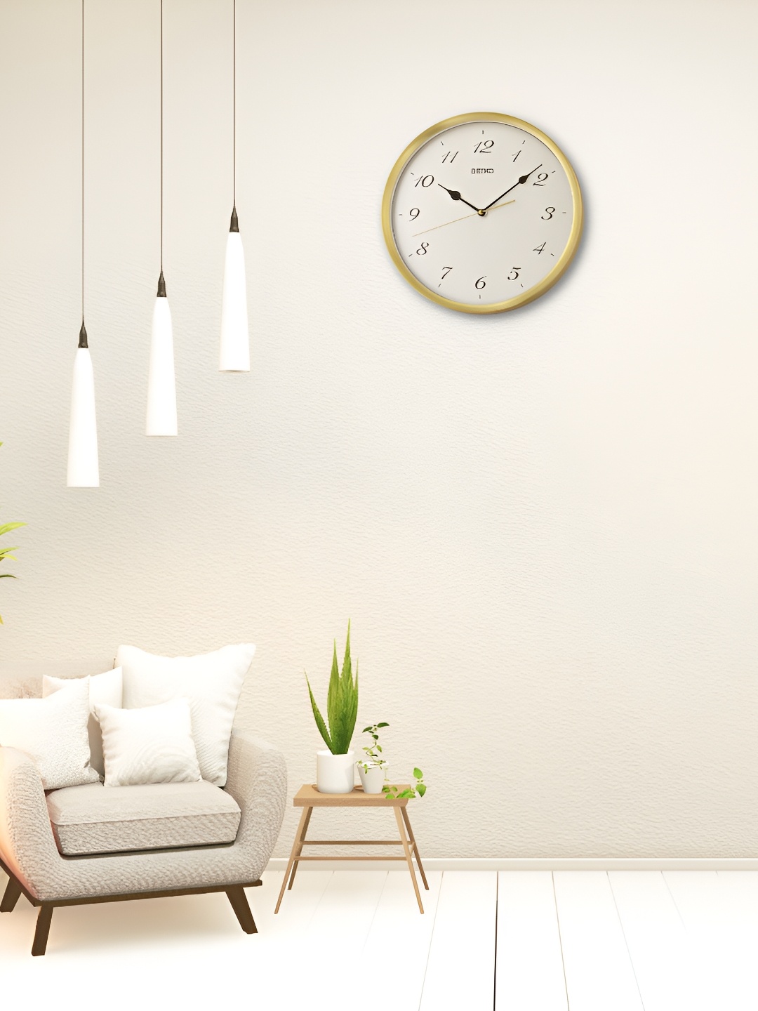 

SEIKO Gold Toned & Black Contemporary Round Wall Clock