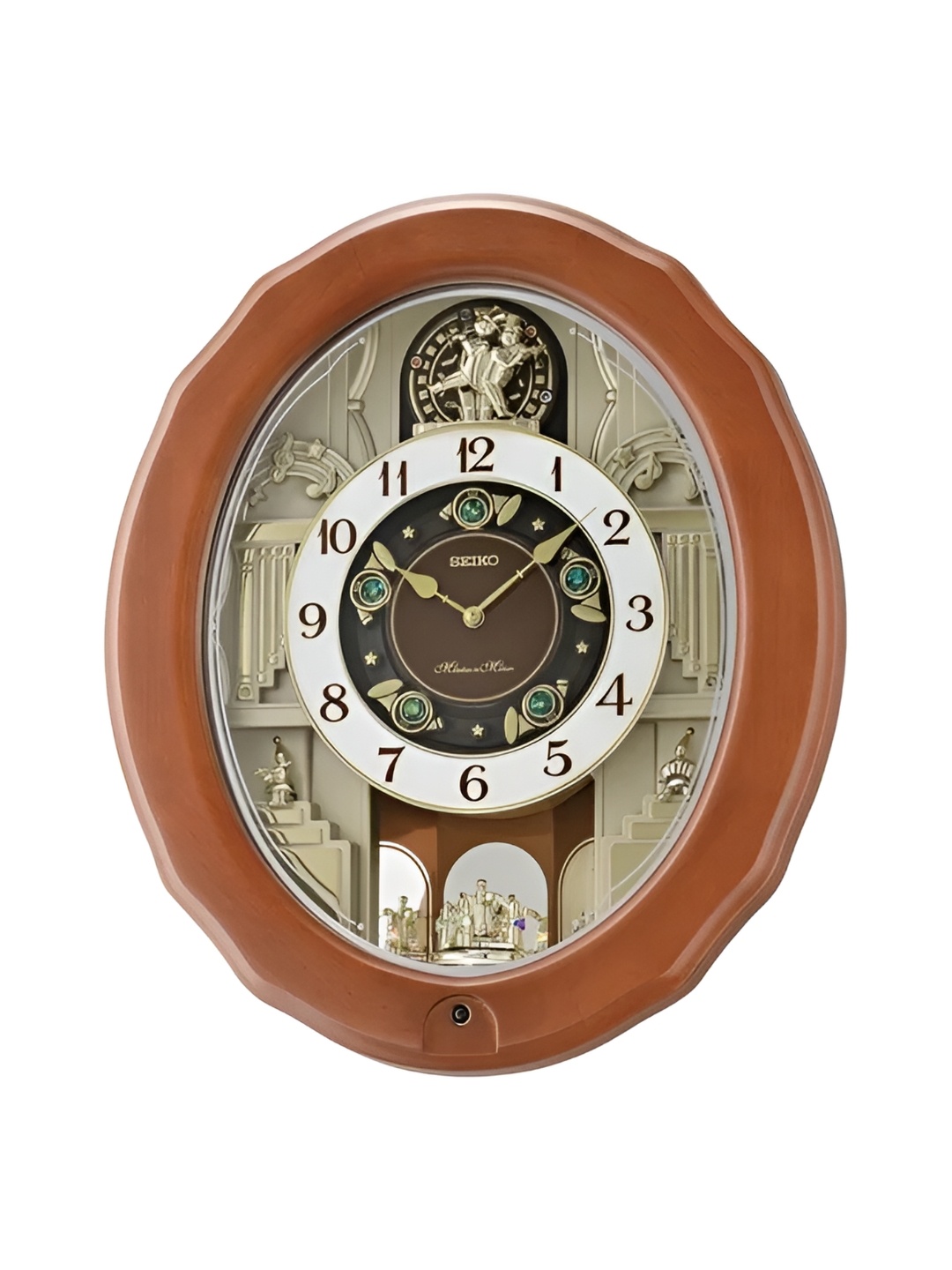 

SEIKO Brown & White Printed Traditional Wall Clock