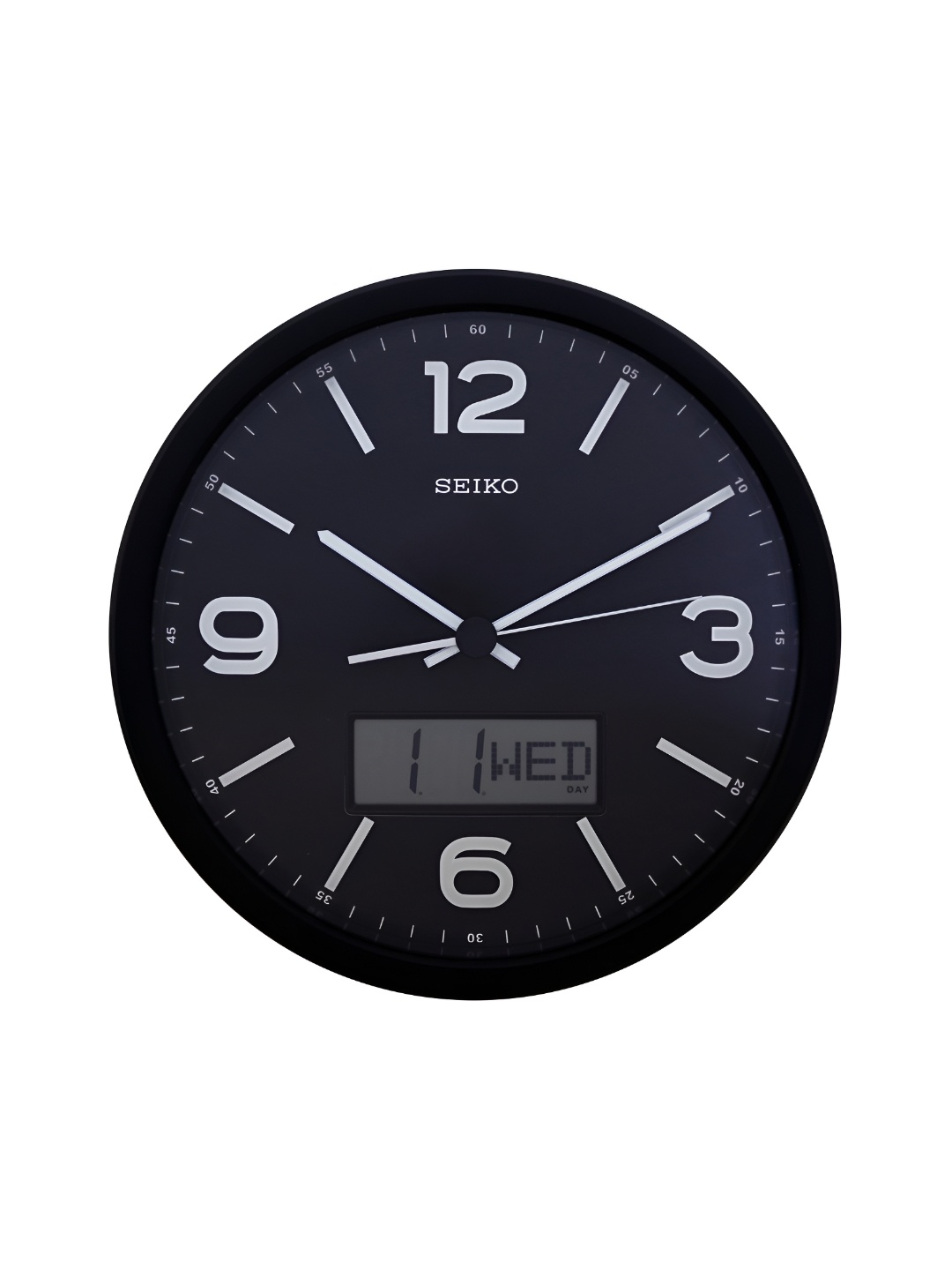 

SEIKO Black & White Printed Contemporary Round Wall Clock