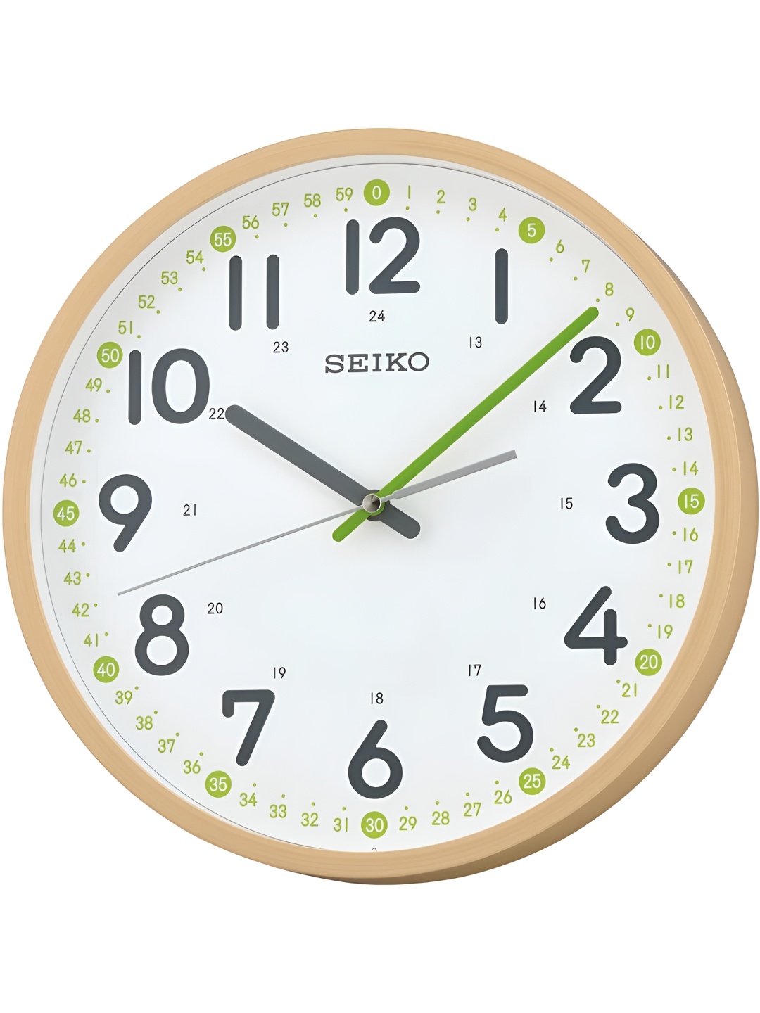 

SEIKO Cream-Coloured & Black Printed Contemporary Round Wall Clock