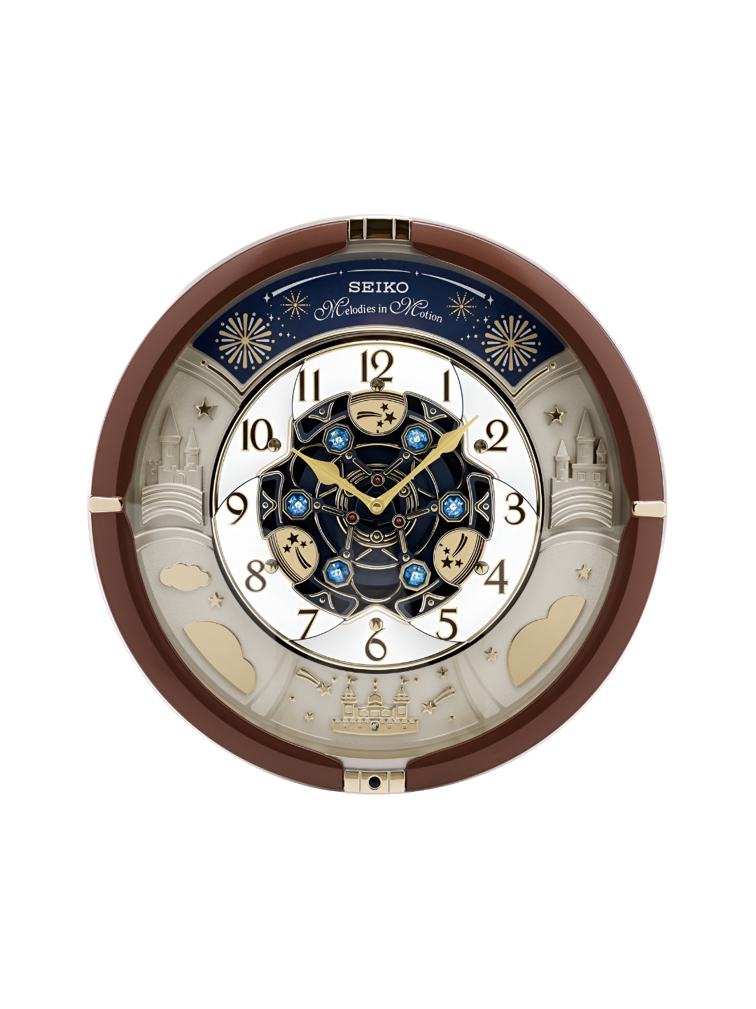 

SEIKO Brown & White Printed Contemporary Round Wall Clock
