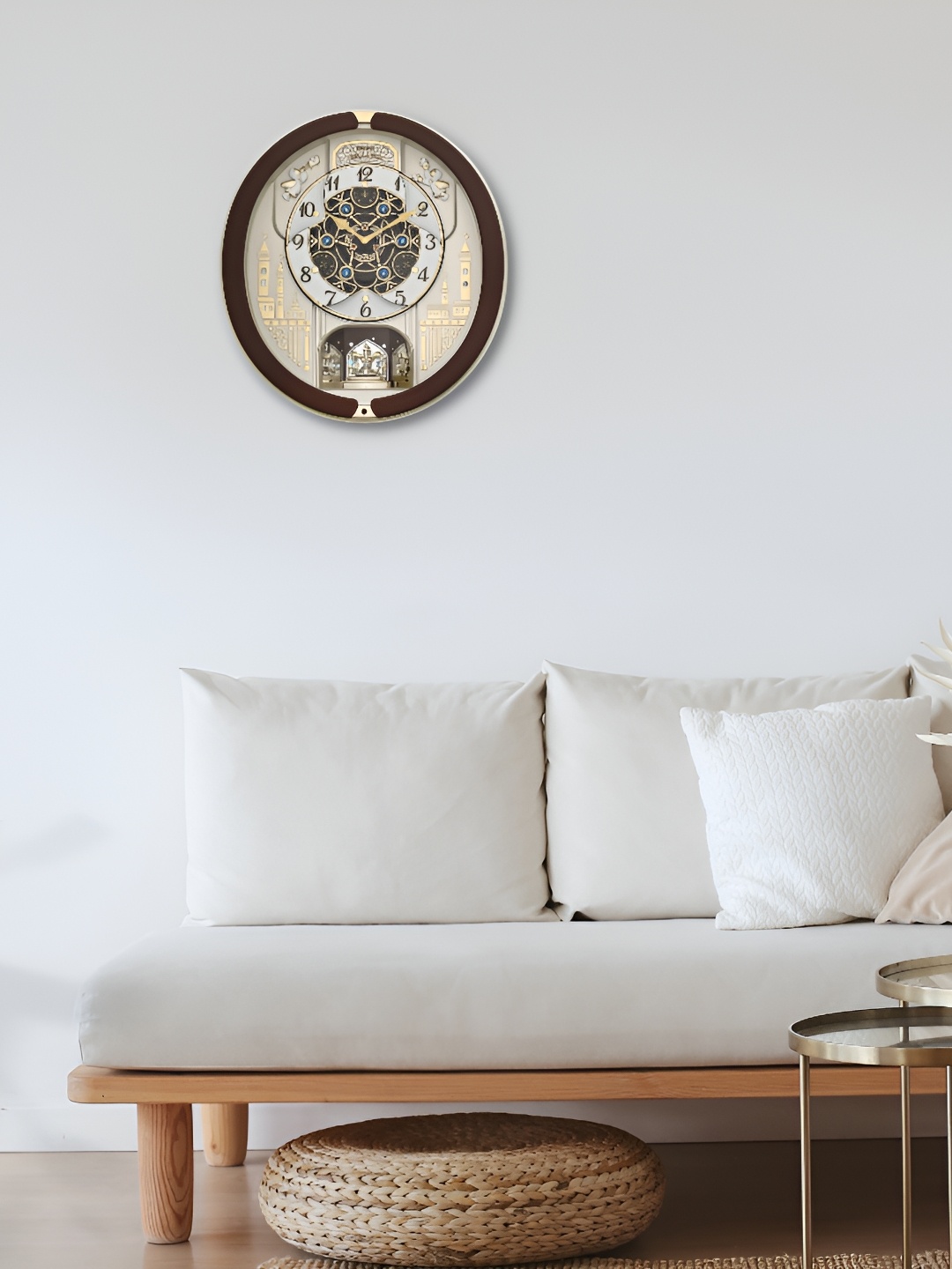 

SEIKO Brown & Beige Printed Analogue Traditional Wall Clock