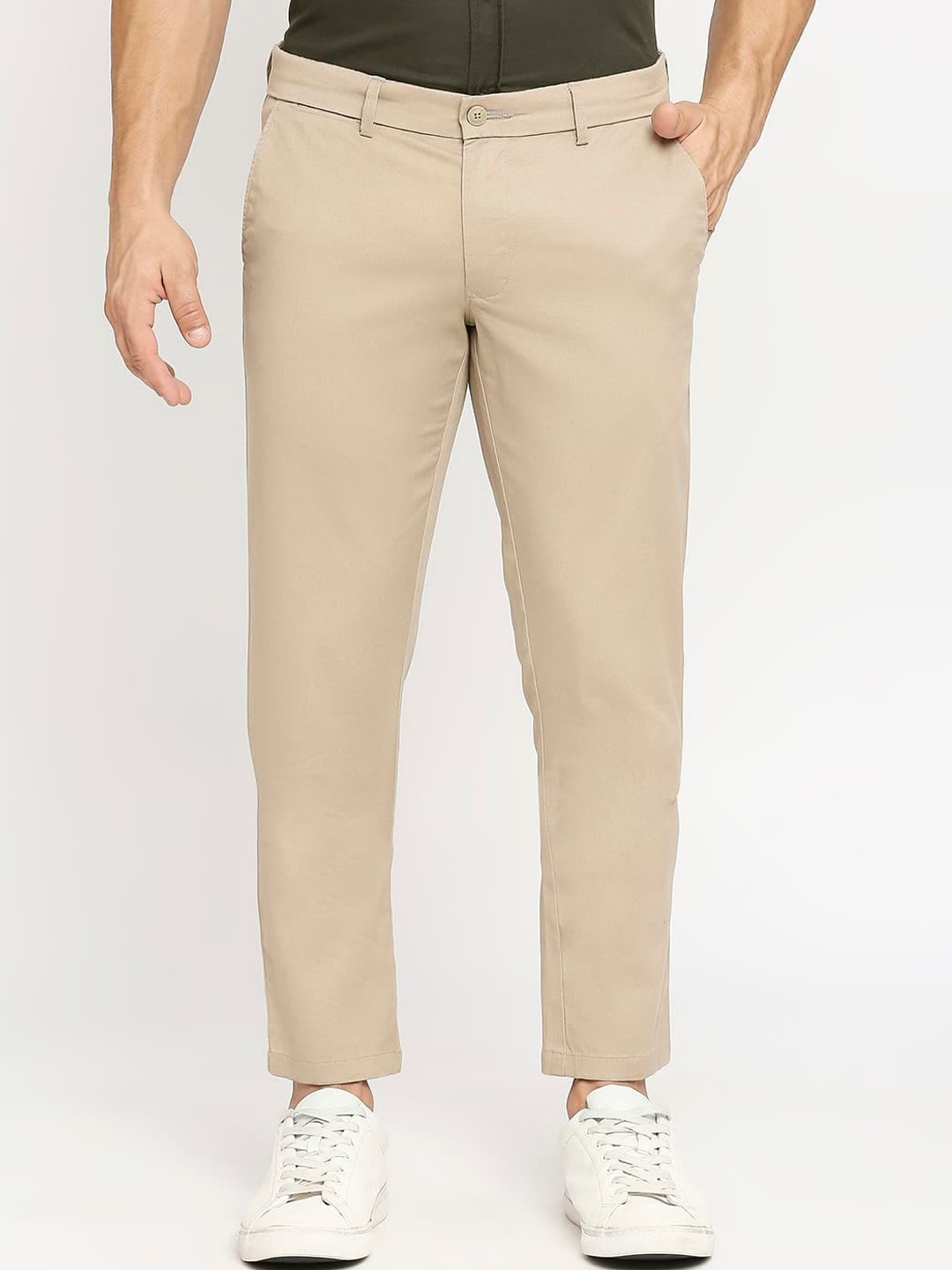 

Basics Men Tapered Fit Cotton Chinos, Khaki