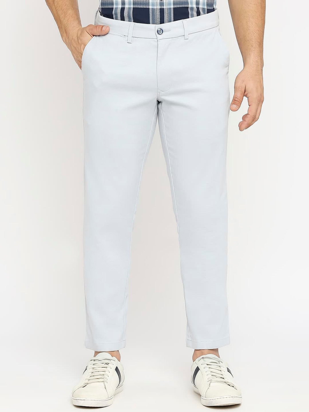 

Basics Men Tapered Fit Trousers, Blue