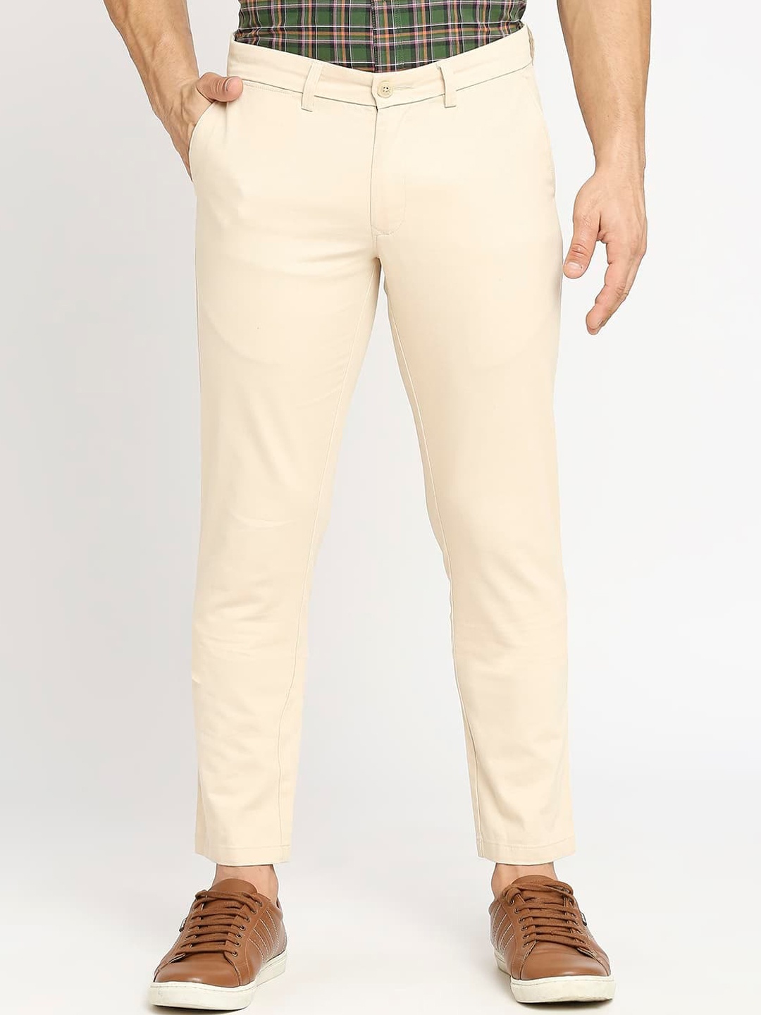 

Basics Men Tapered Fit Cotton Chinos, Beige